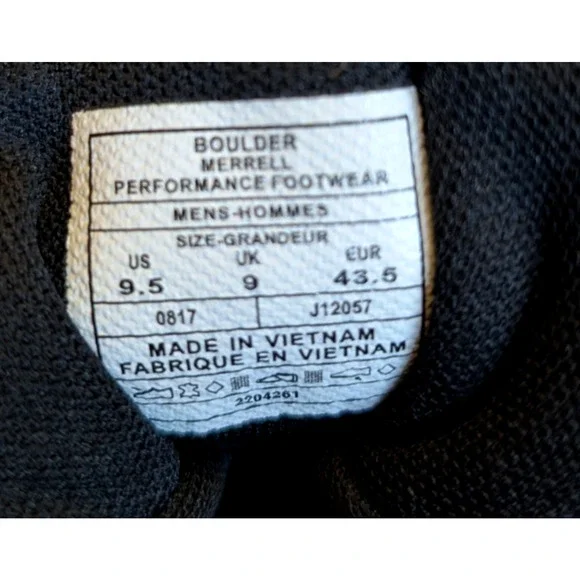 Merrell Boulder Trail Hiking Shoes Mens 9.5 D Brown Vibram Sole EUC - Picture 7 of 8